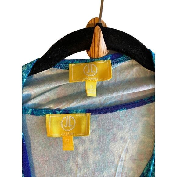 Liz Lange  two piece blue and green V-neck midi dress with jacket size PS - Picture 4 of 4